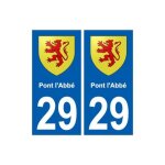 29 pont l'abb blason autocollant plaque stickers ville - couleur : droits - angles : droits