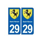 29 saint renan blason autocollant plaque stickers ville - couleur : arrondis - angles : arrondis