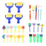 29pcs peinture eponge pinceau eponge rouleau bricolage enfant enfants peinture outil kit de jouet educatif ...