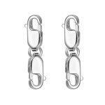 2pcs double fermoir mousqueton 10mm, fermoir en argent sterling double griffe fermoirs bracelet collier ...