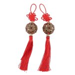 2pcs pi�ces de fortune chinoises et pendentif noeud pi�ces anciennes ornement suspendu pour voiture / ...