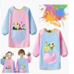 2pcs tablier peinture enfant, blouse peinture enfant etanche avec manches pour gar�ons et filles de 7 ...