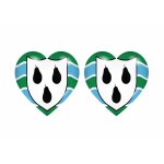 2x autocollant sticker drapeau coeur royaume uni worcestershire