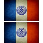 2x autocollant sticker drapeau vintage vieilli usa new york