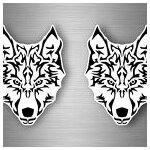 2x autocollant sticker voiture moto loup biker wolf motard no club tuning r1