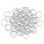 2x100pcs rond perle cerceau boucles d'oreilles bijoux fabrication fournitures argent 30x25mm