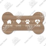 3. 9x7. 8 pouces - plaque de chien en bois, dcor en os, belle amiti, pendentif en bois, dcoration ...