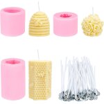 3 paquet moules a bougie en silicone en nid d'abeille avec 50pcs mèches de bougie pour les fournures ... 3 paquet moules a bougie en silicone en nid d'abeille avec 50pcs mèches de bougie pour les fournures ...