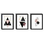 3 pcs / set dcoration nordique gomtrique murale art toile peinture affiches dcoration toile art mur ...
