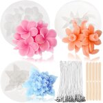 3 pices moules a bougies en silicone 3d diy, fabrication de bougie moule fleur, moule a bougie faits ...