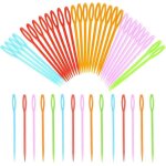 30 pices aiguilles a coudre en plastique, aiguilles en plastique multicolores pour enfants 9cm pour ...