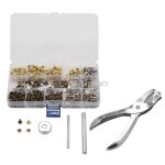 300 jeux de rivets en cuir rivet a double capuchon goujons métalliques tubulaires avec pince a poinçonner ... 300 jeux de rivets en cuir rivet a double capuchon goujons métalliques tubulaires avec pince a poinçonner ...