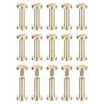 30pack de vis chicago en laiton, 15x8mm t�te plate vis arri�re reliure poteau clou goujon rivets fixation ...