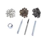 10mm bouton poussoir en m�tal avec ensemble d'outils en cuir pour la maroquinerie argent bronze noir ...