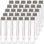 30pcs 25ml tubes a essai en verre, 20 x 100mm tubes a essai plats transparents avec bouchons en li�ge ...