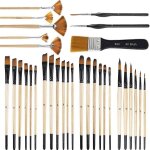 32pcs aquarelle pinceau pochoir pinceau pour gouaches aquarelle