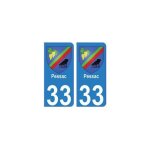 33 pessac autocollant plaque blason armoiries stickers dpartement - couleur : arrondis - angles : arrondis ...