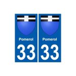 33 pomerol blason autocollant plaque stickers ville - couleur : droits - angles : droits