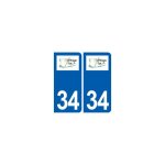 34 saint - jean - de - fos logo ville autocollant plaque stickers - couleur : droits - angles : droits ...