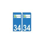 34 saint - jean - de - vdas logo autocollant plaque immatriculation ville - couleur : arrondis - angles ...
