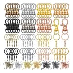 350pcs split metal keyring gold split pour porte - cl�s avec cha�ne lobster clasps 7 c