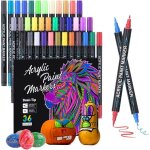 36 couleurs feutre acrylique, feutre peinture acrylique double pointe fine et pinceau, marqueur acrylique ...