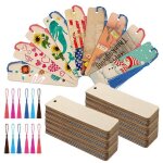 36 morceaux de marque - pages en bois vierge de bricolage copeaux de bois marque - pages en bois etiquettes ...