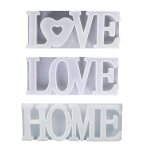 3pcs amour signe mot moule cristal epoxy moule bijoux moulage moule art mural moules