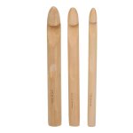 3pcs grand crochet epais en bois aiguille a tricoter outil de tissage 15mm 20mm 25mm