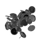 3x24 pices boucles doreilles rondes lunette vierge rglage pour 12mm cabochon noir