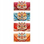 4 enveloppes rouges pour coffrets cadeaux dragon du nouvel an lunaire chinois 2024, style a