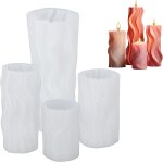 4 moules a bougies silicone 3d cylindriques, moules diy pour bougies parfumes, savon, rsine, moulage ...
