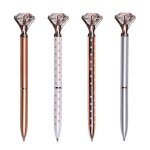 4 pcs crystal diamond pens, stylo a bille en mtal en or rose avec 4 recharges de stylo a bille