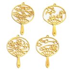 4 pcs mt fuji style fans cadre en mtal cadre ouvert lunette cadre pendentif en rsine uv pour le bricolage ...