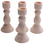 4 pcs porte - chandelier en bois non fini pour projet dartisanat, prt a teindre, a peindre ou a huiler, ...