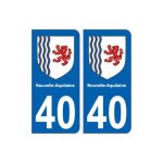 40 landes autocollant plaque immatriculation auto dpartement sticker nouvelle aquitaine blason - couleur ...