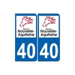 40 landes autocollant plaque immatriculation auto dpartement sticker nouvelle aquitaine logo - couleur ...