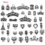 40 pcs mixte antique bijoux pendentif perles breloques pour bricolage artisanat fabrication de bijoux ...