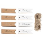 400 pcs merci tags avec string kraft papier cartes cadeau tags blanc brun artisanat
