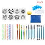 41 outils de pointage de mandala pour stylo de roche, pochoir mod�le brosse x7yd
