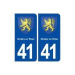41 savigny sur braye blason autocollant plaque immatriculation stickers - couleur : arrondis - angles ...