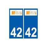 42 saint - jean - soleymieux logo autocollant plaque stickers ville - couleur : droits - angles : droits ...