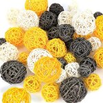 42pcs boules de rotin, bols remplisseurs boules d'osier orbes dcoratifs sphres remplisseurs de vase ...