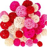 42pcs boules de rotin en osier, boules de rotin rose bol remplisseurs de vase pour mariage pour la partie ...