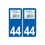 44 saint - aubin - des - ch�teaux logo ville autocollant plaque stickers - couleur : arrondis - angles ...