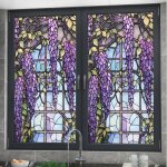 (45x200cm) film de fenêtre a motif floral pour vitrail bloquant les uv isolation thermique motif violet ... (45x200cm) film de fenêtre a motif floral pour vitrail bloquant les uv isolation thermique motif violet ...