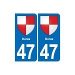 47 duras blason autocollant plaque stickers ville - couleur : blanc - angles : arrondis