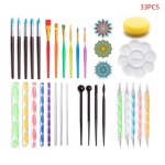 47 outils de pointillage mandala pour peinture, stylo, pochoir, modle, plateau de pinceaux