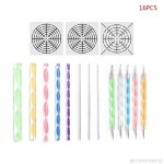 47 pices / ensemble mandala pointage outils pour peinture pierre de roche stylo pochoir modle brosse ...