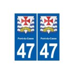47 pont - du - casse blason autocollant plaque stickers ville - couleur : bleu - angles : droits